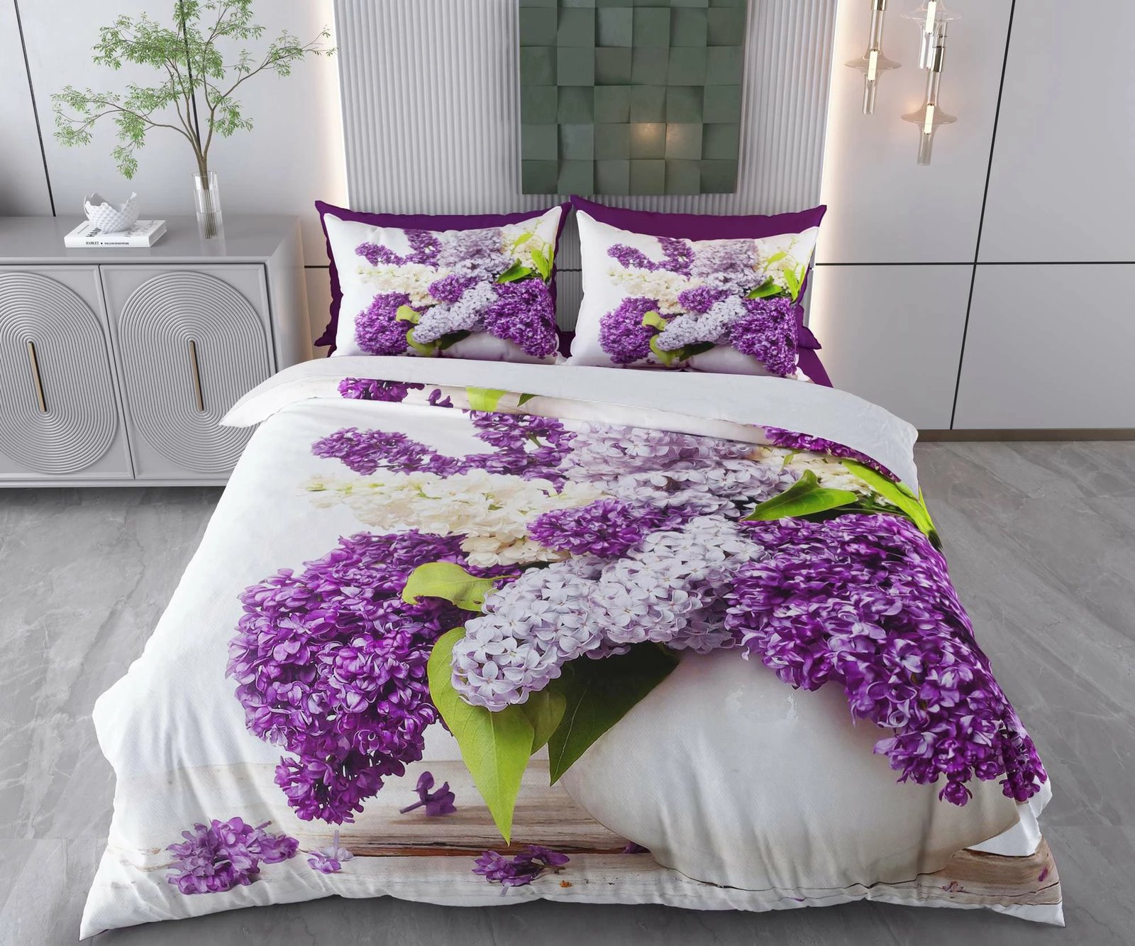 Set mbulesë jorgani teke, L'Essentiel Linge de Maison, lule të egra