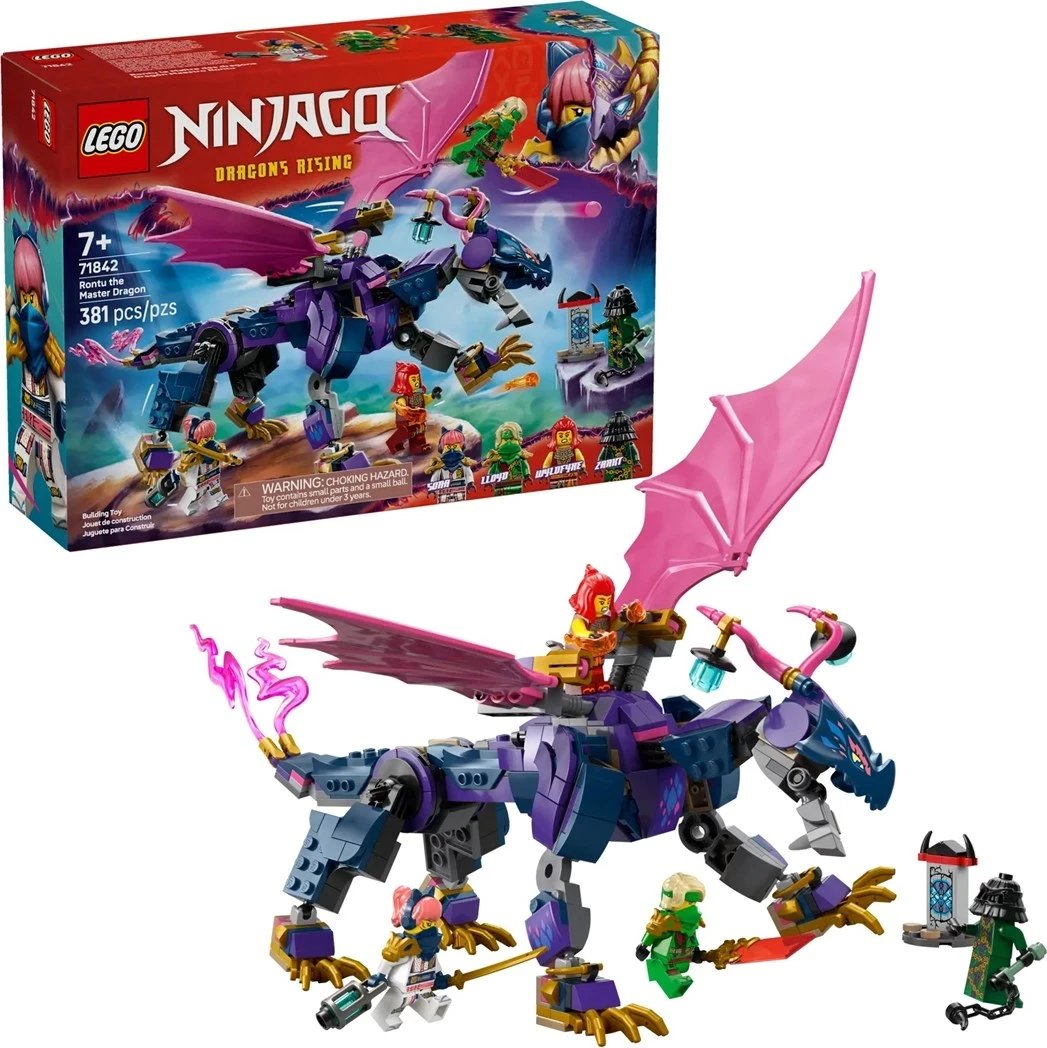 Set LEGO NINJAGO Rontu the Master Dragon 71842, 381 pjesë, 4 minifigura