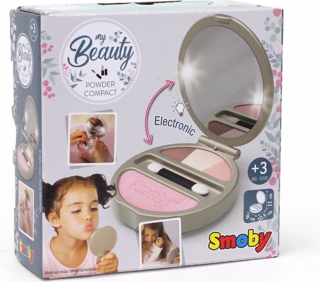 Kuti pudre lodër Smoby Beauty Light-up Powder Box, për vajza, Bezhe