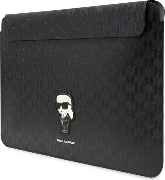 Mbështjellës laptopi Karl Lagerfeld Saffiano Monogram Ikonik, 14", i zi