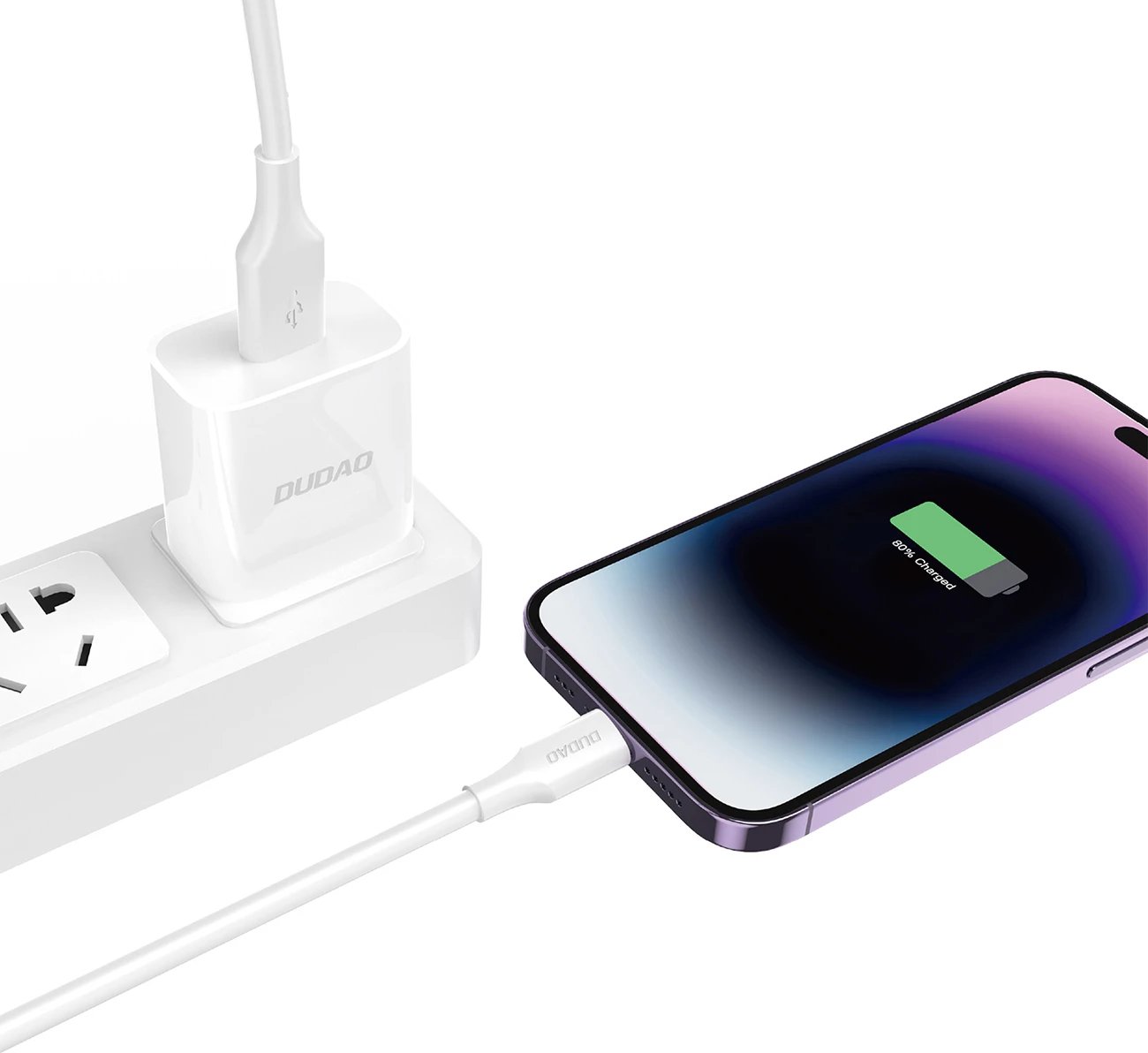 Kabëll karikimi dhe të dhënash Dudao L2sL USB-A në Lightning 1.2 m 6A USB 2.0, bardhë