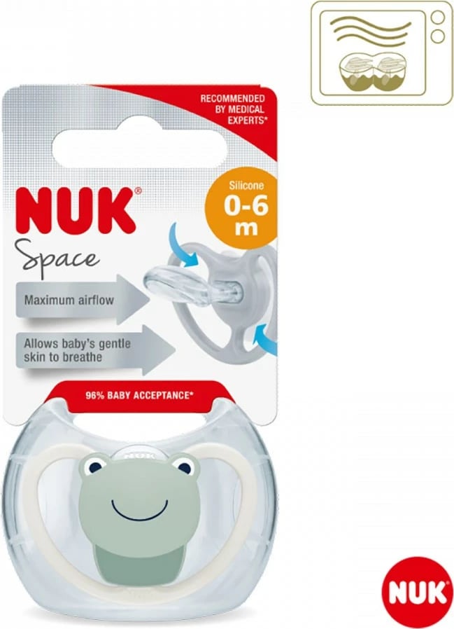 Cicë qetësuese bebe NUK Space 0-6m silikon 1/kuti kafe