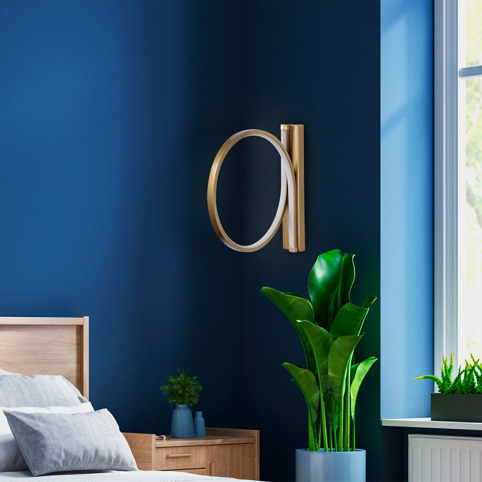 Llambë muri Opviq, Halka, ngjyrë ari, 30x50cm