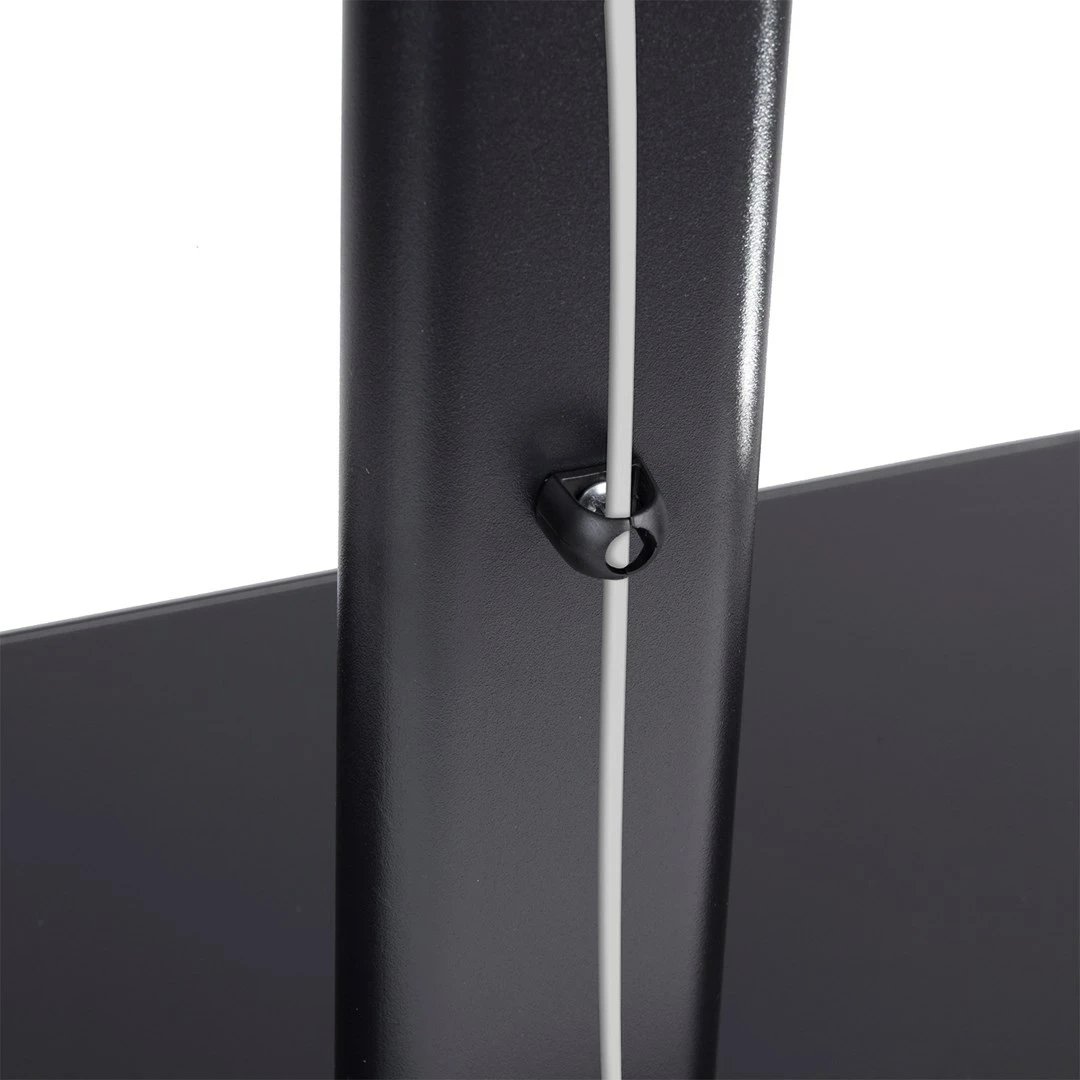 Mbajtës universal për TV Maclean MC-450, për tavolinë, deri 65 inç, xham i temperuar, i zi