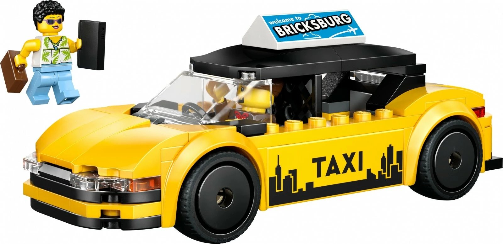 Set blloqesh, LEGO, City 60487 Yellow Taxi, 122 pjesë, moshat 5+, e verdhë