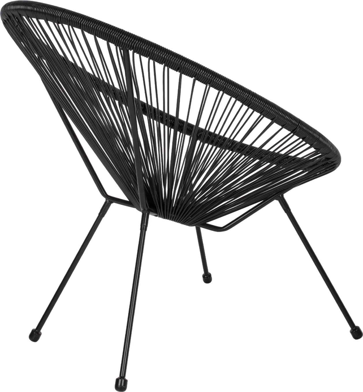 Karrige ACAPULCO lloj foleje, metal i zi dhe ratan i zi, FH5872.01, 70x73x79 cm