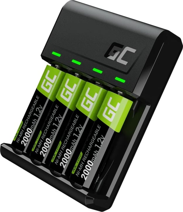 Karikues baterish Green Cell GC VitalCharger me 4x AA 2000mAh, Zi