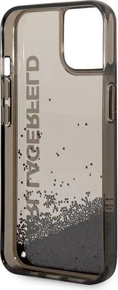 Mbështjellës Karl Lagerfeld Liquid Glitter Elong për iPhone 14, 6.1", i zi