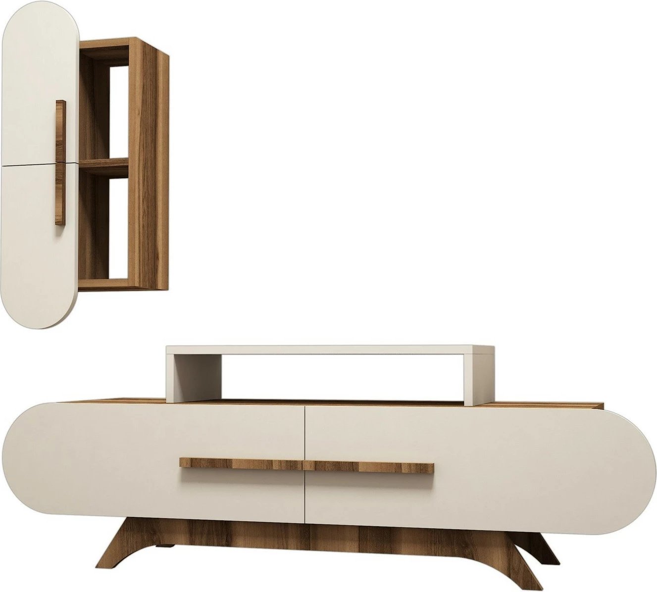 Njësi TV Hanah Home, Rose S, ngjyrë arre dhe krem