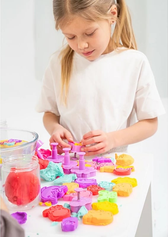 Set modelimi me masë plastike Epee Misiolina, 2x50g, 2 forma, Kuqe/Kaltër