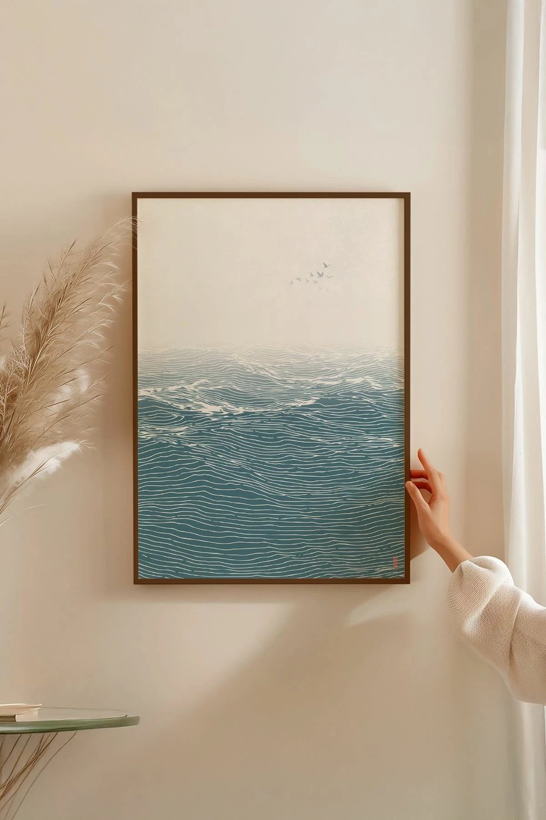 Pikturë dekorative me kornizë, shumëngjyrëshe, Wallity, Lmnmdlkahve5, 33x48cm