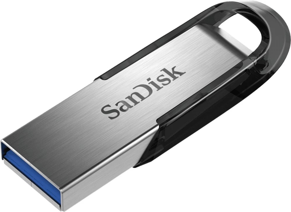 USB SanDisk Ultra Flair 64 GB, USB 3.0, e zezë, argjend