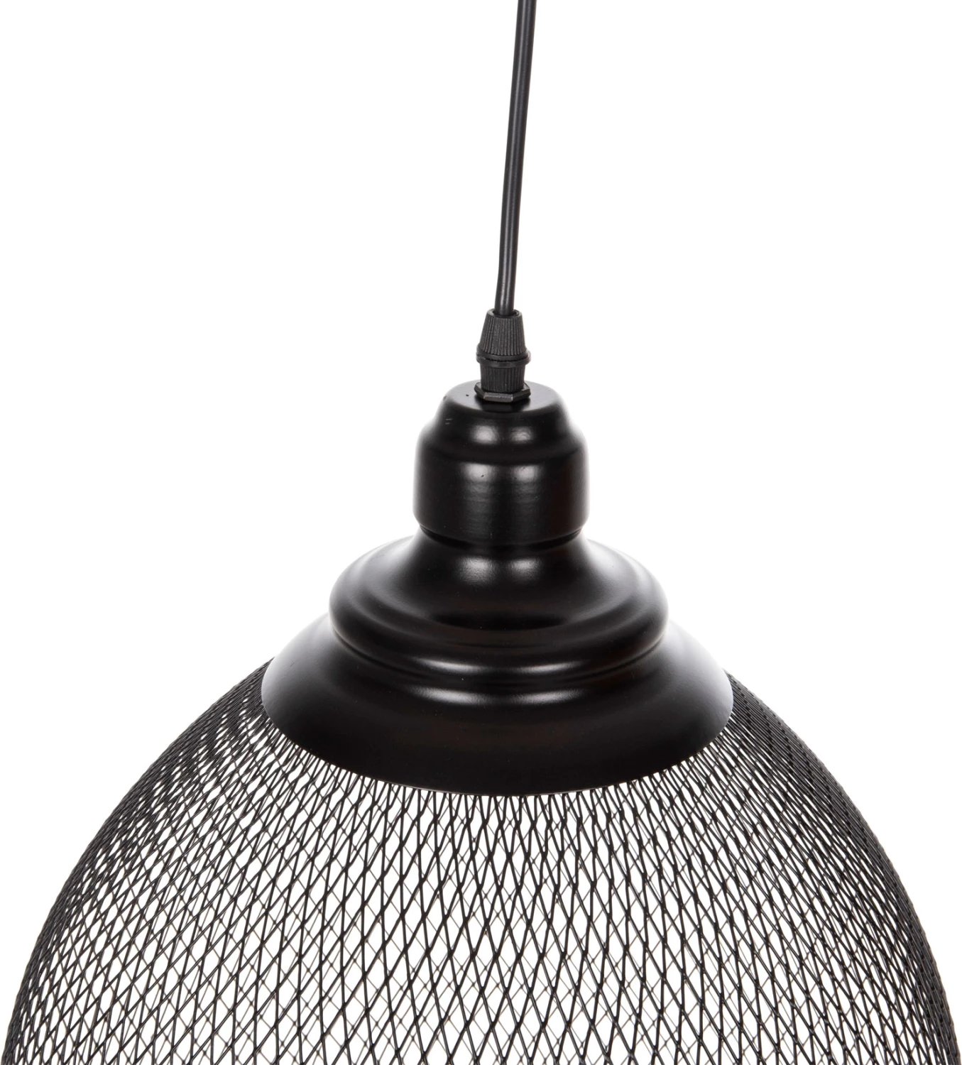 Llampë varëse tavani, rrjetë metali e zezë, kapak në formë zileje, FH4100, Φ32x137H cm Llampë varëse tavani, rrjetë metali e zezë, kapak në formë zileje, FH4100, Φ32x137H cm