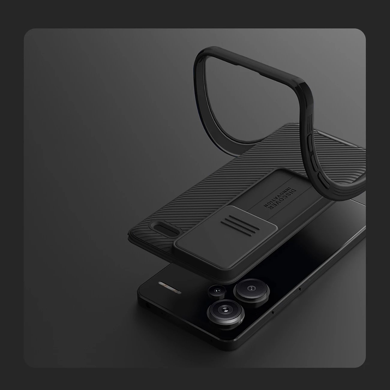Mbështjellës Nillkin CamShield Pro për Xiaomi Redmi Note 13 Pro+ 5G, i zi