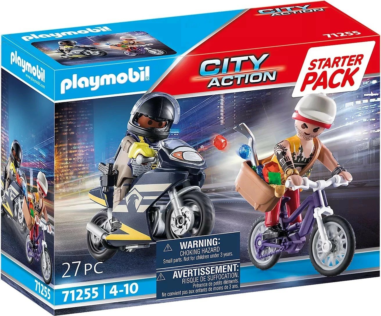 Set lodrash Playmobil City Action 71255, figurina polic dhe hajdut, 27 pjesë