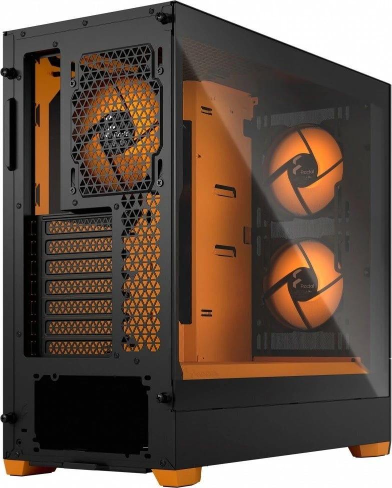 Kasë Fractal Design Pop Air TG Clear Tint RGB, Midi Tower, ATX, Micro ATX, Mini ITX, e zezë/portokalli