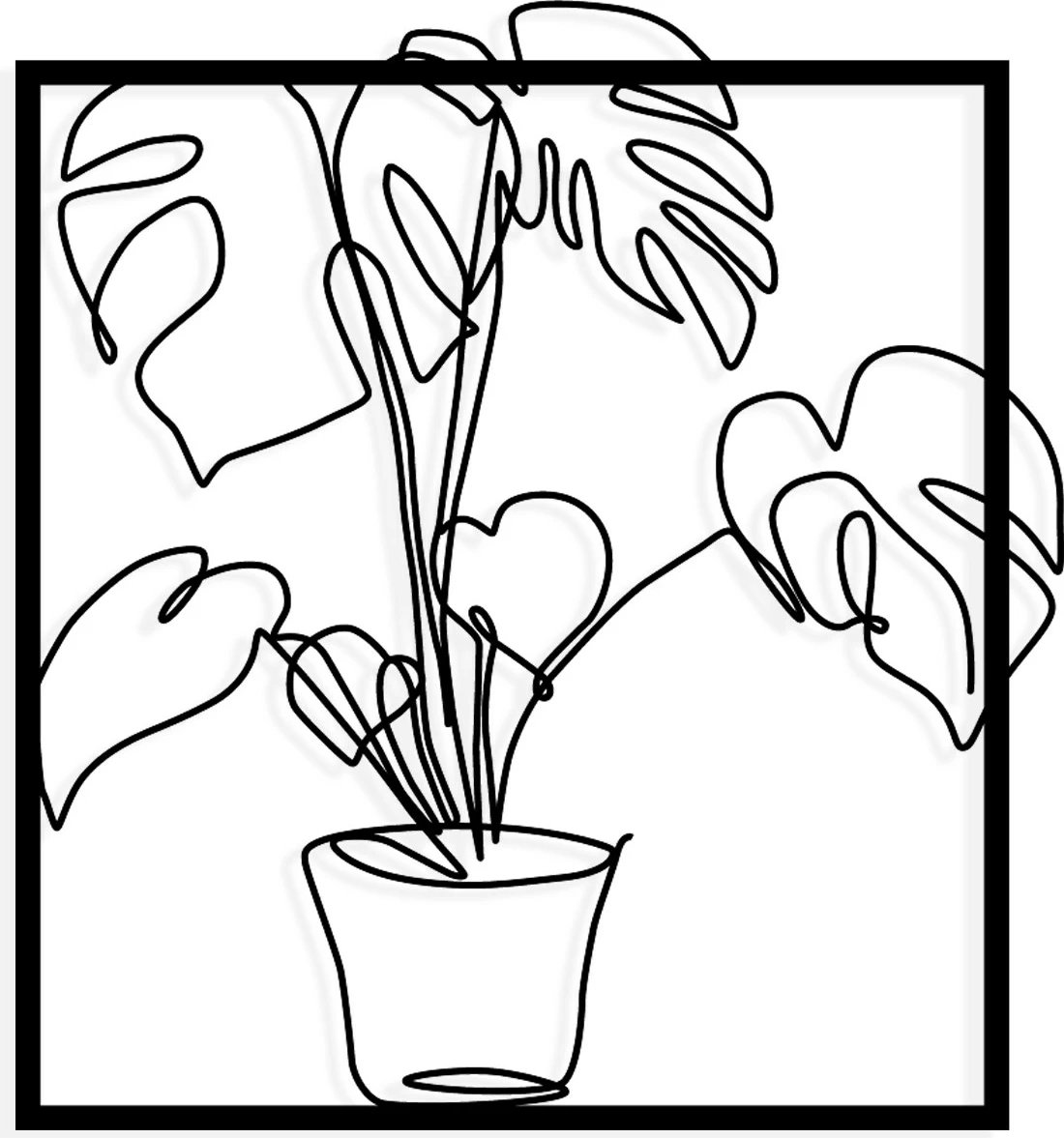 Aksesor dekorativ metalik për mur, Wallity, ngjyrë e zezë, 49x53cm