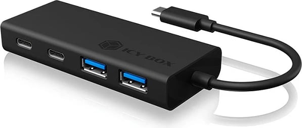 USB hub ICY BOX IB-HUB1426-CPD, 4 porta, USB 3.2 Gen 1, 60W, zi