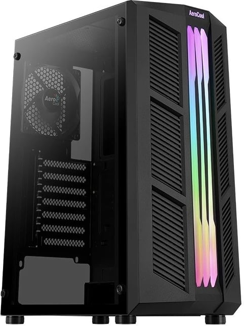 Kasë AeroCool Prime RGB, Midi Tower, ATX/Micro ATX/Mini ITX, xham i temperuar, e zezë