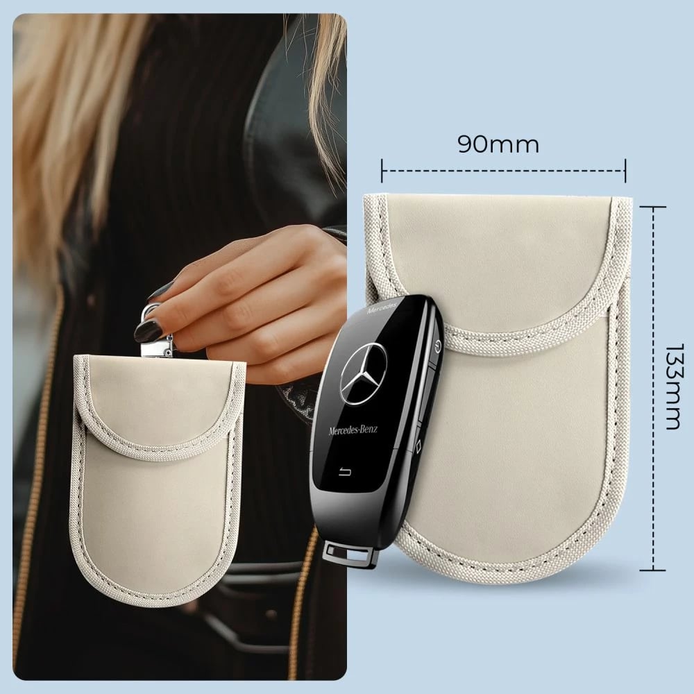 Mbështjellës çelësi makine Tech-Protect KLR100, bllokim RFID, Bezhë