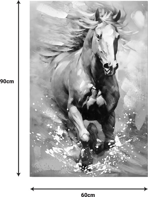 Pikturë kanavacë me kalë, 60x3x90cm