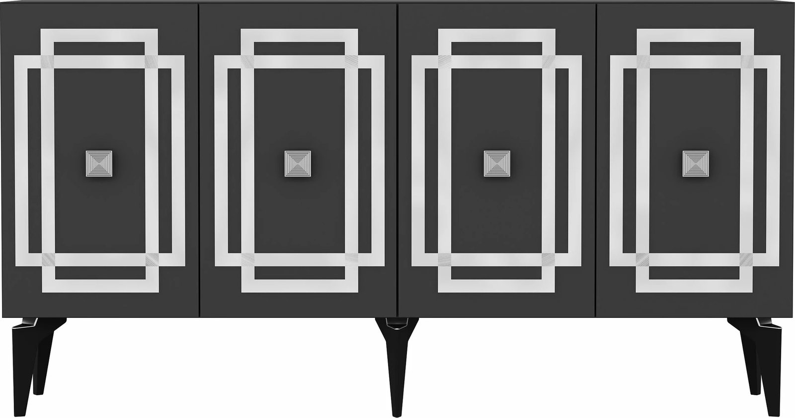 Konsol Skye Decor, ngjyrë antracit, argjend