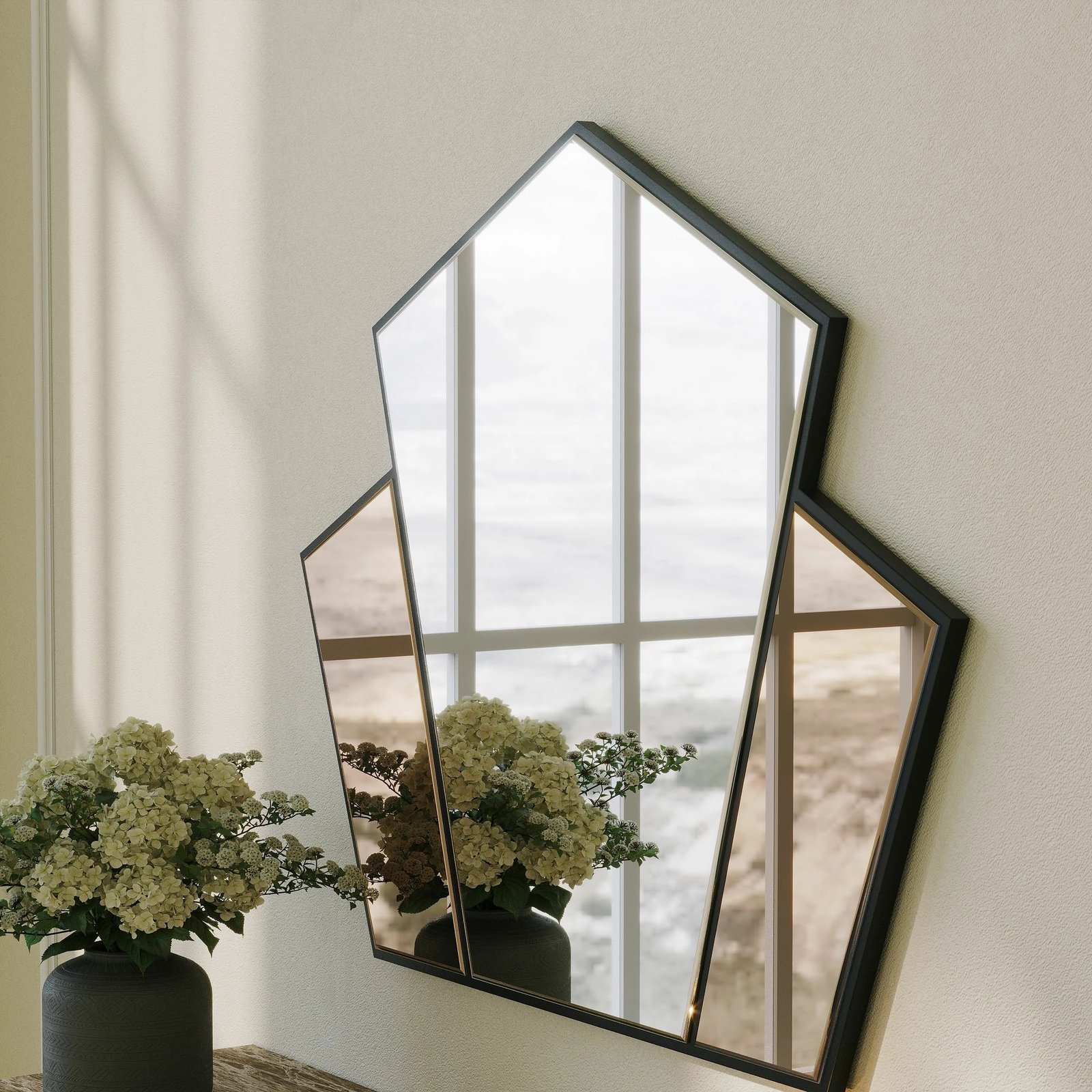 Pasqyrë dekorative Skye Decor, Selfish, ngjyrë argjendi dhe bronzi