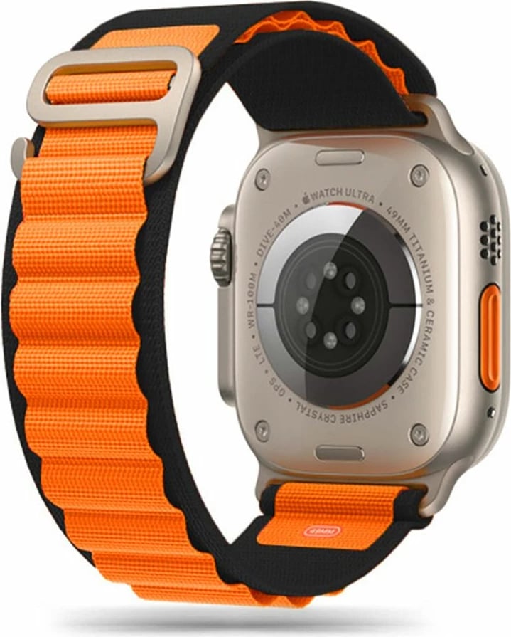 Rrip najloni për Apple Watch Tech-Protect Nylon Pro Strap, 42/44/45/49 mm, zi-portokalli