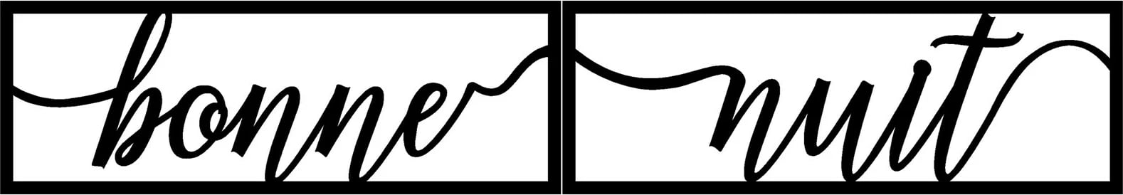 Aksesor dekorativ metalik për mur, Wallity Bonne Nuit 1, i zi