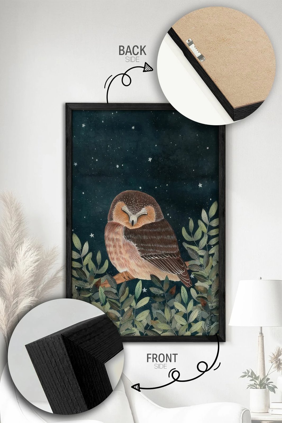 Pikturë dekorative me kornizë (2 copë), Wallity, Ersy2Lımodel33-Sıyah