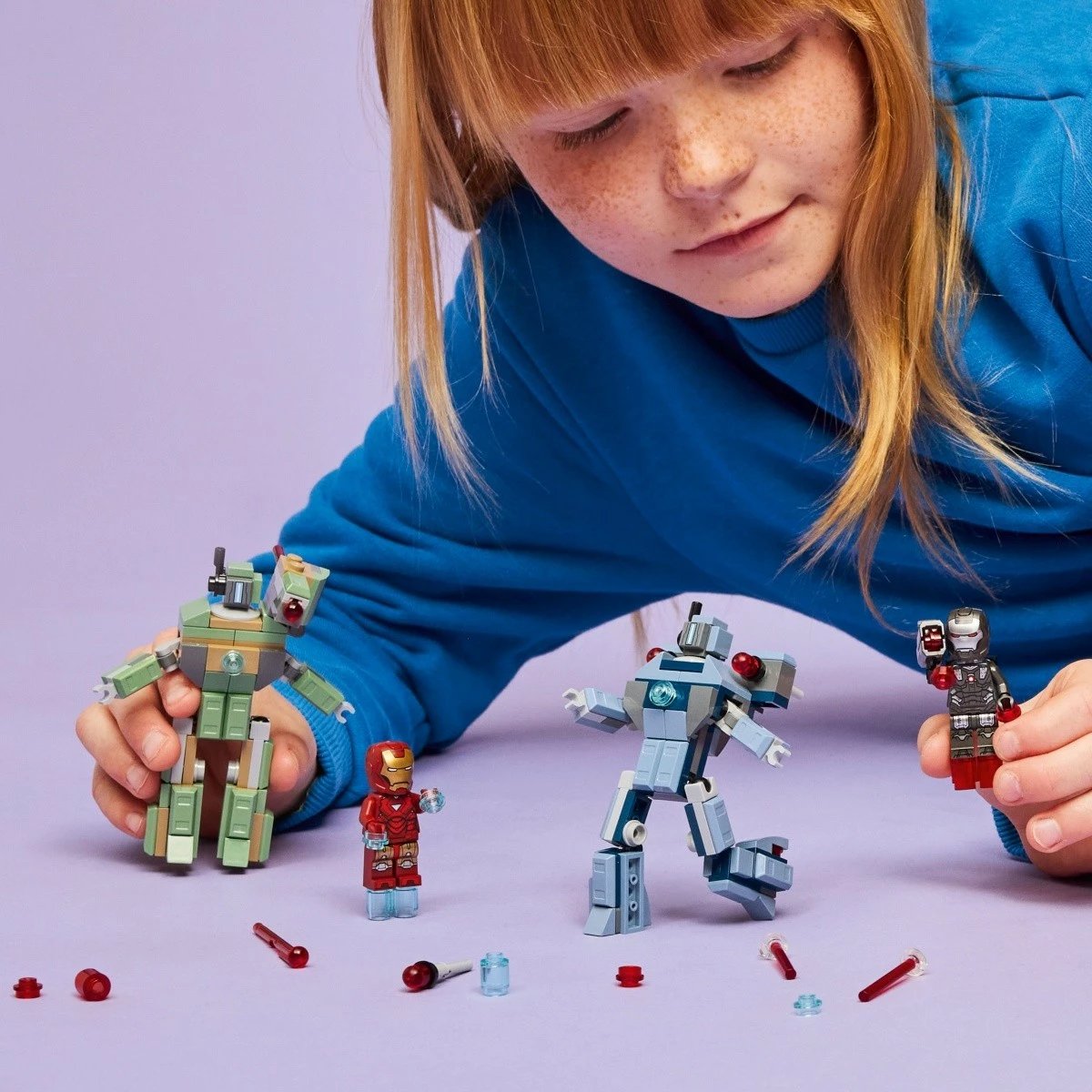 Set LEGO Marvel Super Heroes 76320, Iron Man dhe War Machine kundër Hammer Drones, 204 pjesë