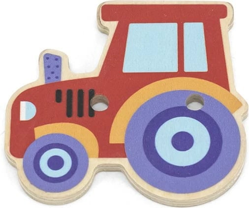 Lojë lidhëse druri, Viga, fermë, 20 pllaka + 10 karta, për 36M+, shumëngjyrësh