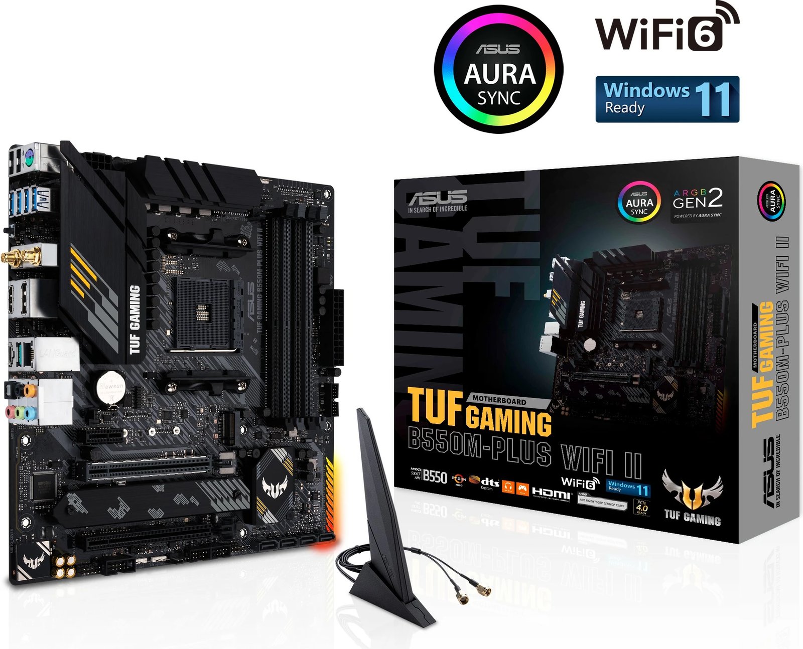 Pllakë amë ASUS TUF GAMING B550M-PLUS WIFI II, Socket AM4, 128 GB, e zezë
