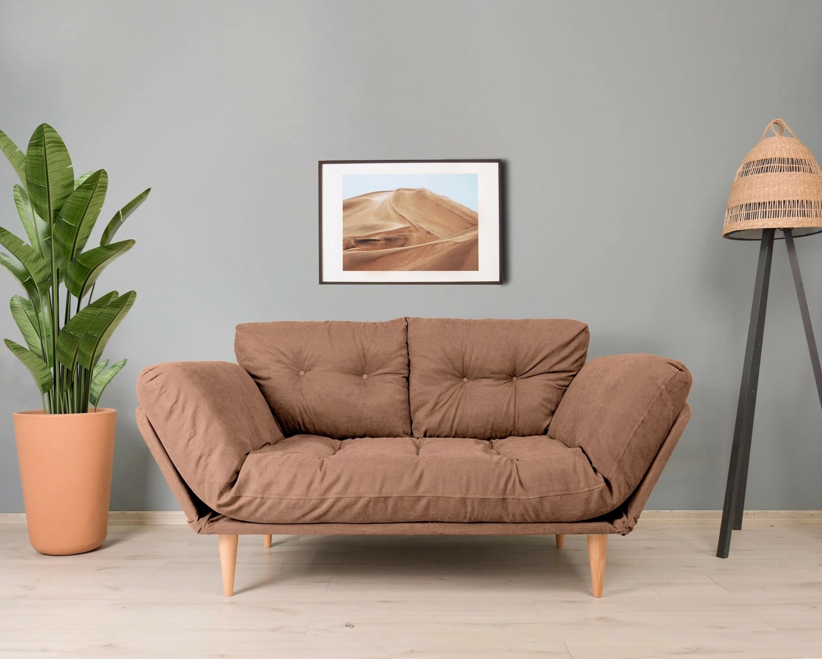 Sofabed 3-vendësh Atelier del Sofa, Nina Daybed, ngjyrë kafe e çelët, GR102