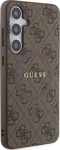 Mbështjellës Guess 4G Collection Leather Metal Logo MagSafe për Samsung Galaxy S24+, kafe Mbështjellës Guess 4G Collection Leather Metal Logo MagSafe për Samsung Galaxy S24+, kafe