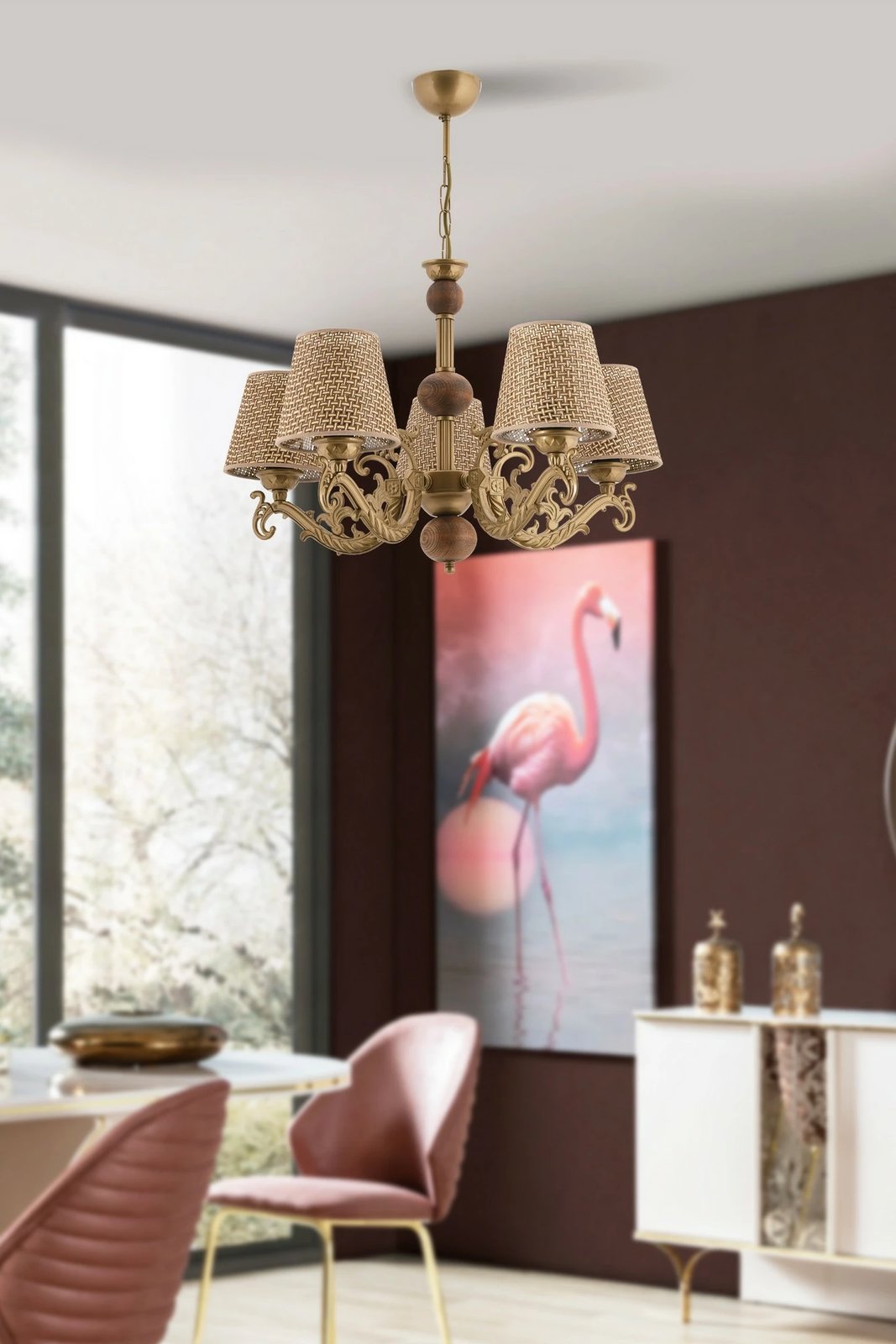 Llambadar Opviq Fiona Hazeran, ari, e bardhë, natyrale