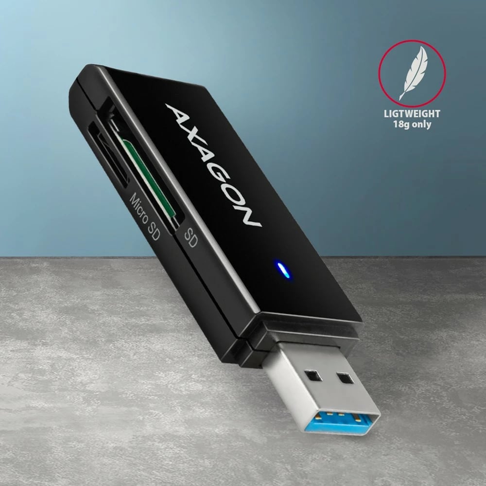 Lexues kartelash AXAGON CRE-S2N, USB 3.2 Gen 1, 2 slote SD/microSD, i zi