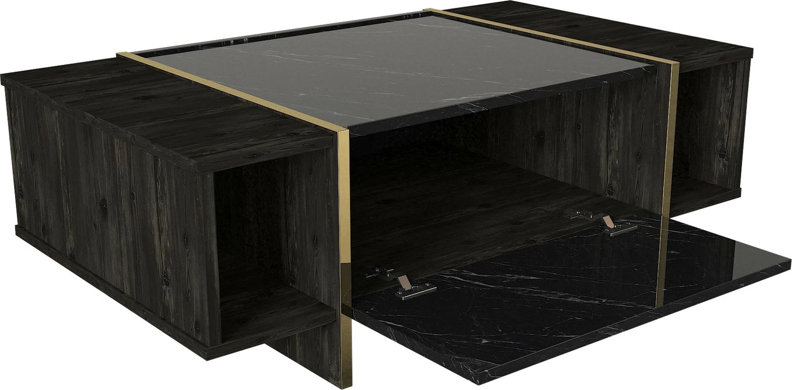 Tavolinë kafeje, ngjyrë e zezë dhe ari, Skye Decor, Veyron