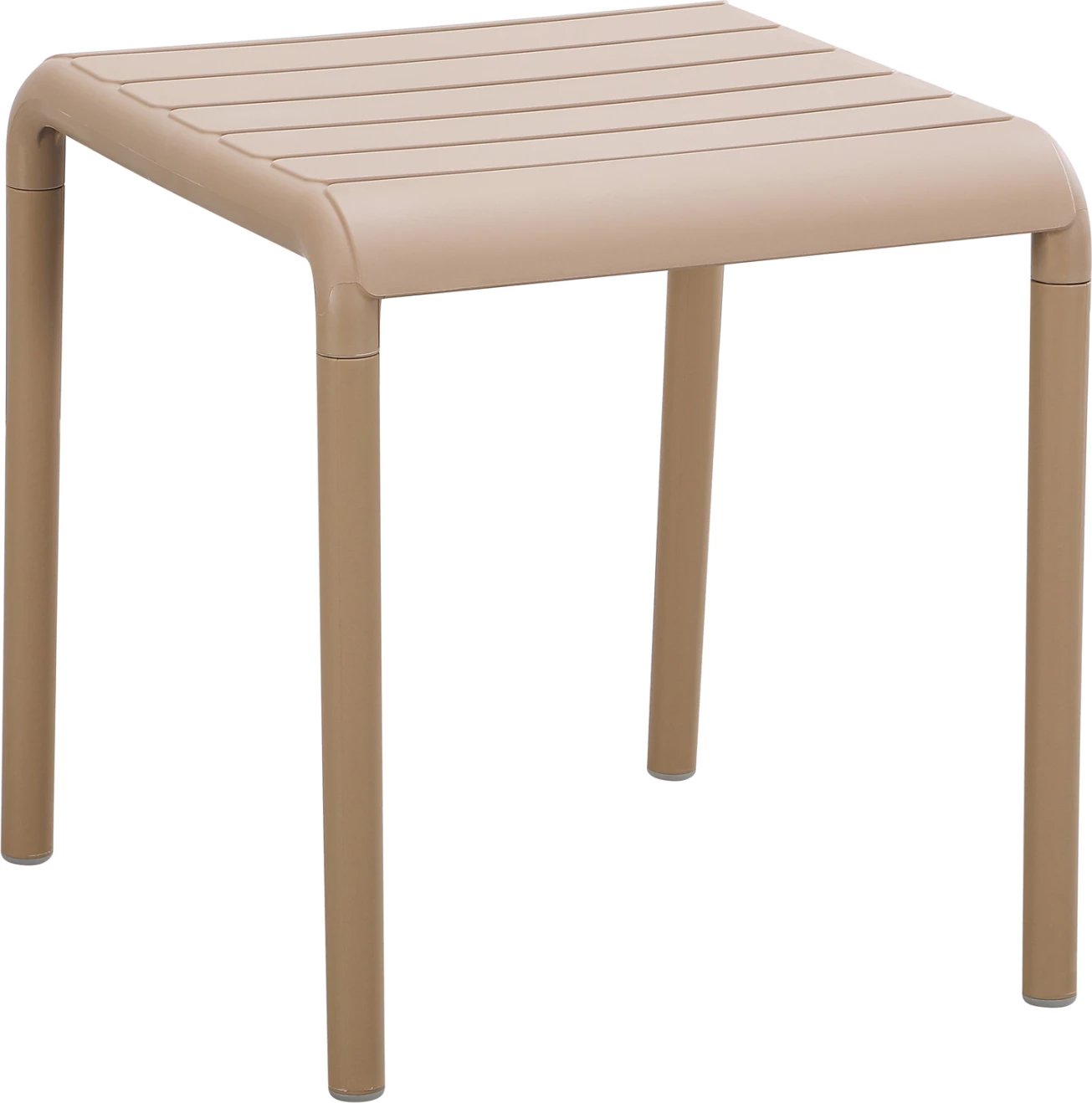 Tavolinë katrore për kafe, polipropilenë, ngjyrë kapuçino, KORVER FH6335.04, 45x45x48cm