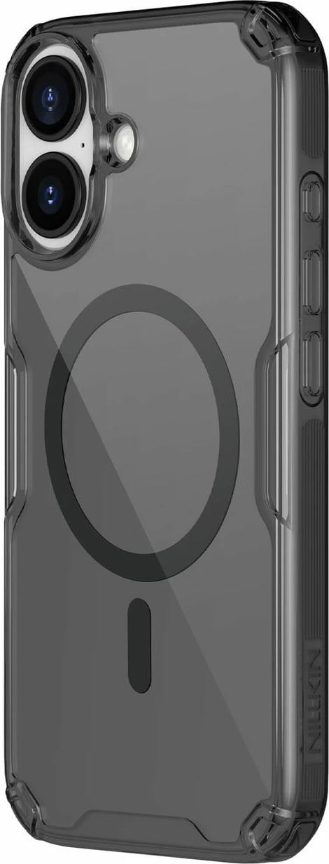 Mbështjellës Nillkin Nature TPU Pro Magnetic për iPhone 17 Pro, MagSafe, Gjysmë-transparent, Zi