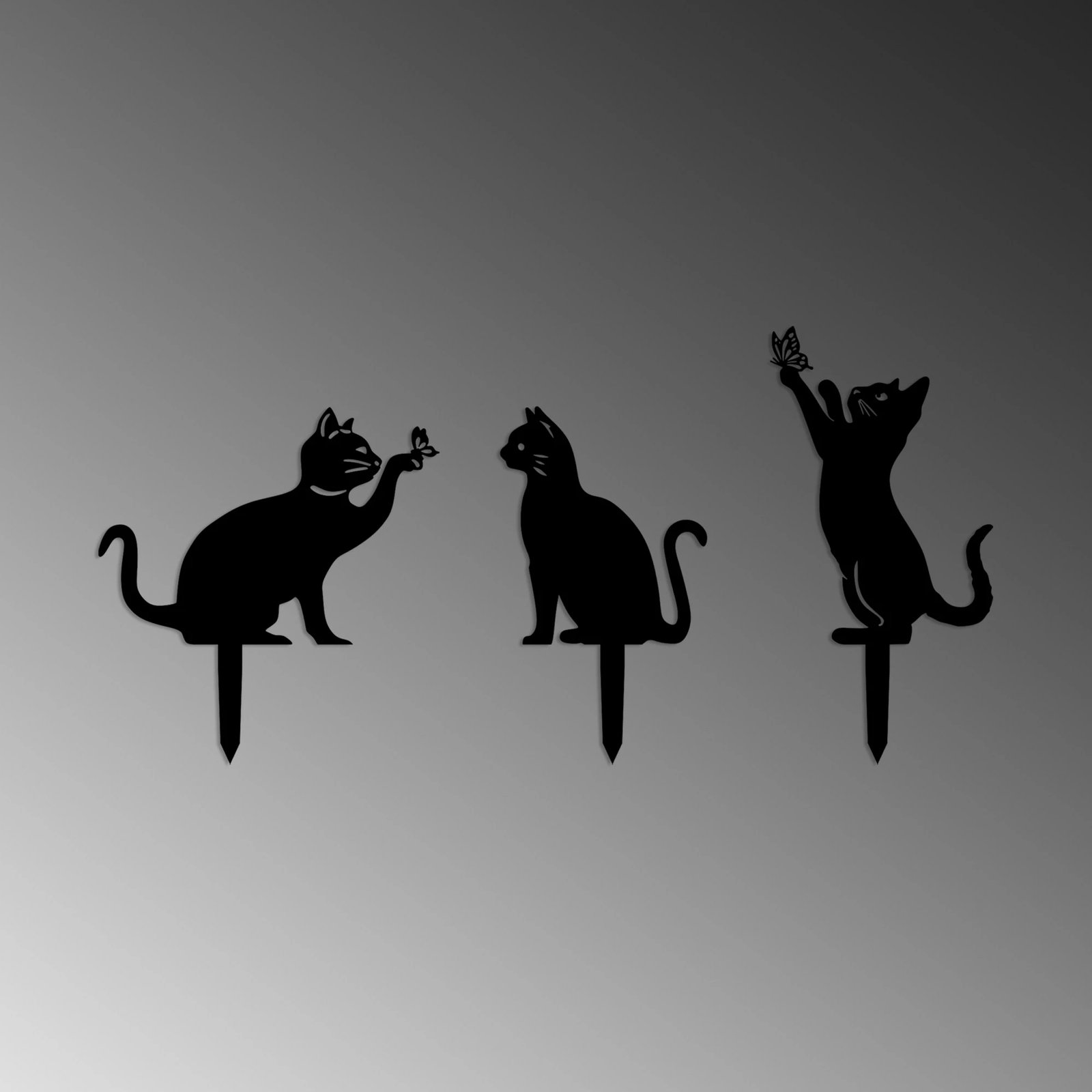 Objekt dekorativ për kopsht, dizajn Aberto, Fam 06, set 3 copë, ngjyrë e zezë