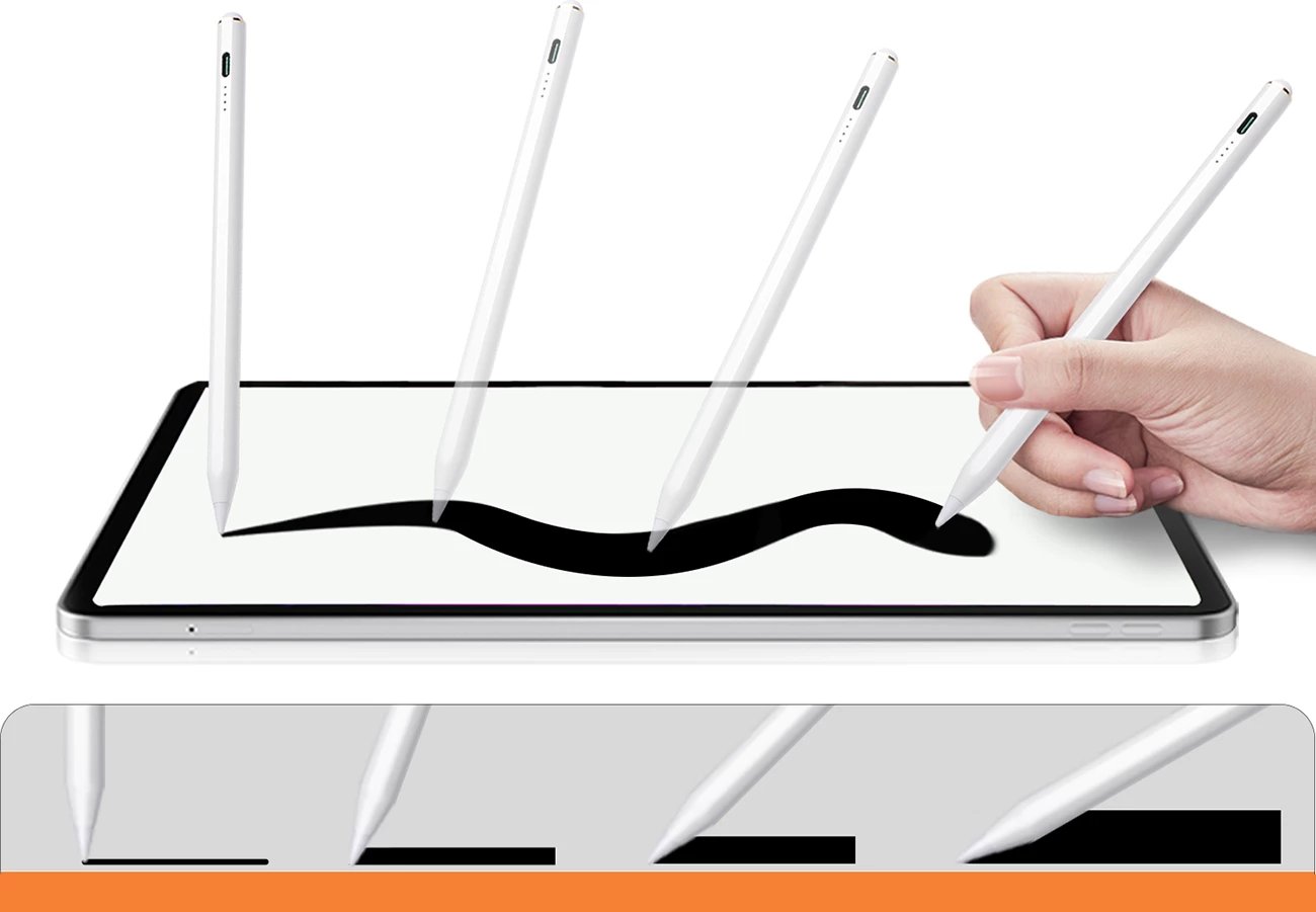 Stilus aktiv, Joyroom JR-X9S, palm rejection dhe ndjeshmëri këndi, magnetik, 8-10h, për iPad, i bardhë, me 2 maja zëvendësuese