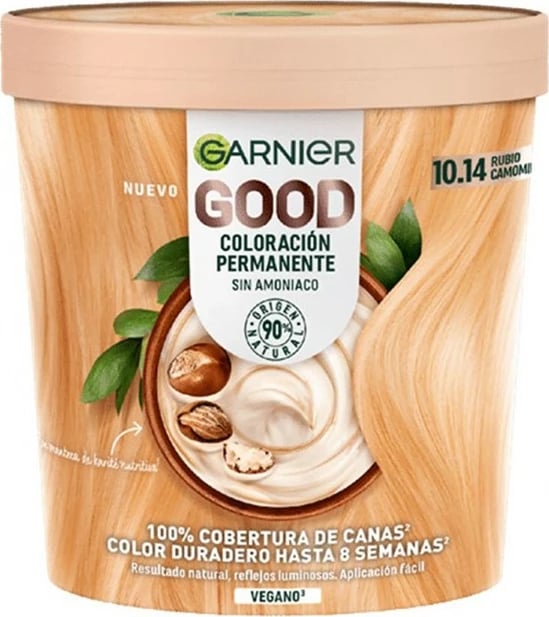 Bojë flokësh permanente Garnier Good 10.14 Rubio Kamomil, uniseks, 1 copë