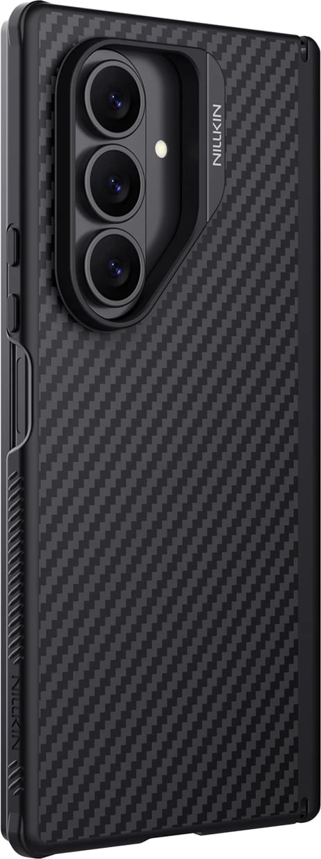 Mbështjellës Nillkin Synthetic Fiber Pro Magnetic për Samsung Galaxy Z Fold 7, kompatibil me MagSafe, TPU/PC, i zi