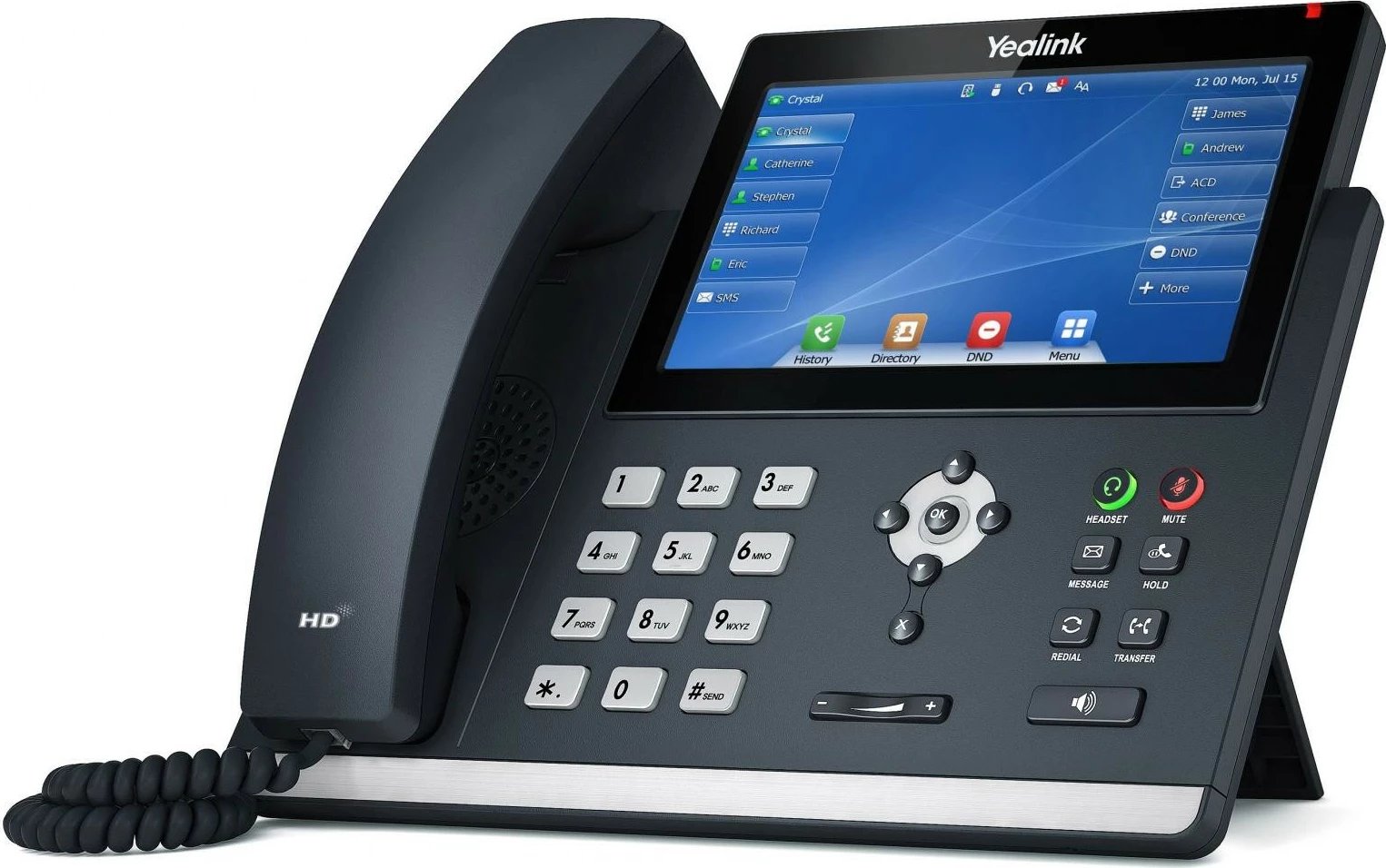 Telefon IP Yealink SIP-T48U, Ekran LED 17.8 cm, Gri