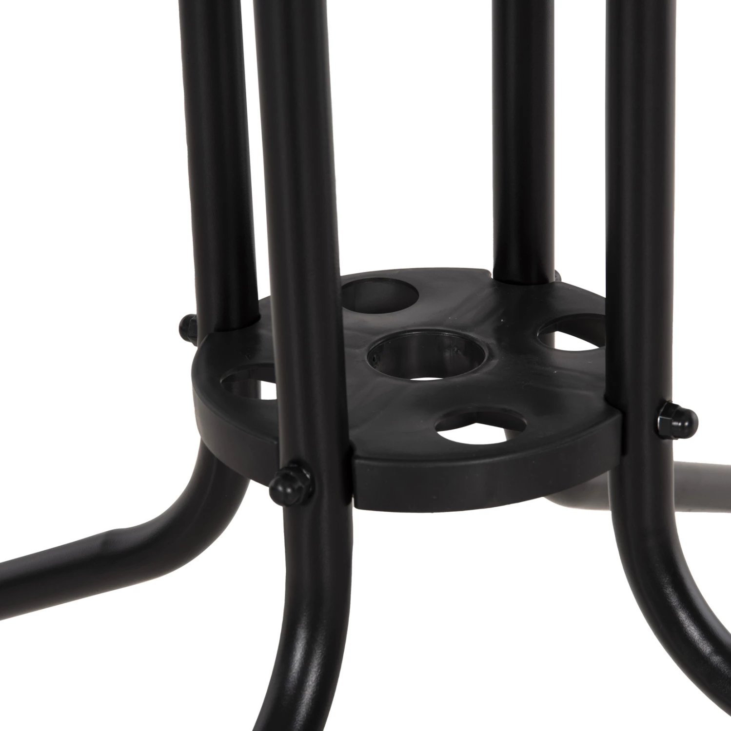 Tavolinë e jashtme katrore FIGO FH5972.03, metalike e zezë me sipërfaqe tavoline prej xhami, 80x80x71 cm