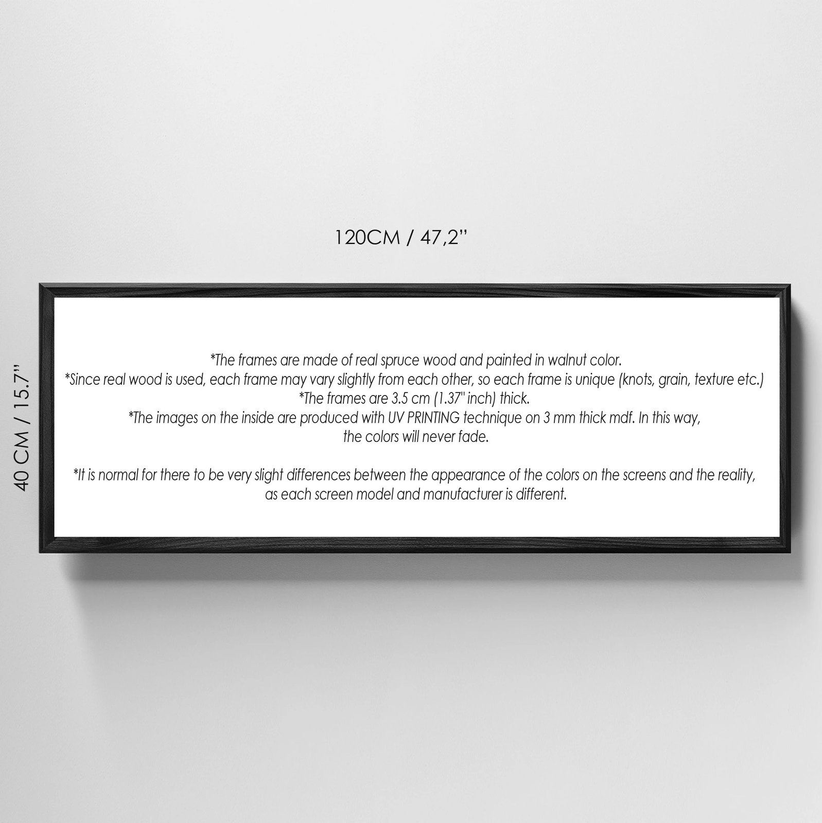 Pikturë dekorative me kornizë MDF, shumëngjyrëshe, HUM035, 120x40x3.5cm