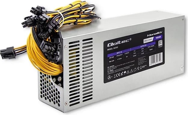 Furnizues i Energjisë Qoltec 50350, 1850W PCI-E, 80 Plus Platinum për Gaming Miner, Gri Furnizues i Energjisë Qoltec 50350, 1850W PCI-E, 80 Plus Platinum për Gaming Miner, Gri