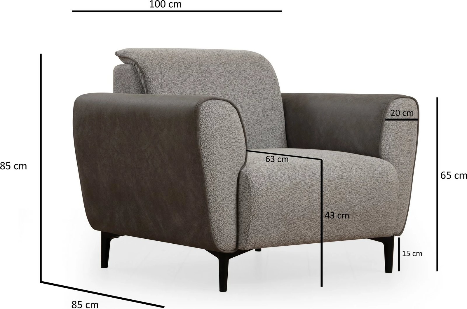 Karrige një vendëshe Atelier del Sofa, ngjyrë gri