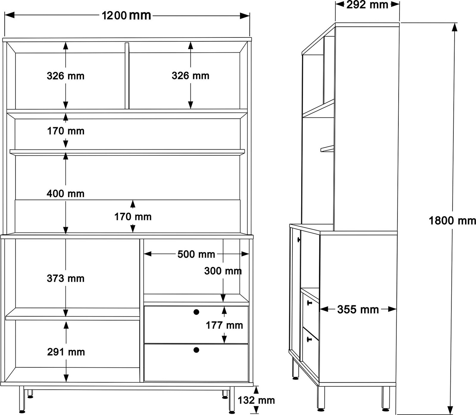 Dollap multifunksional Skye Decor, ngjyrë lis dhe e kuqe qeramike, RE5-SK